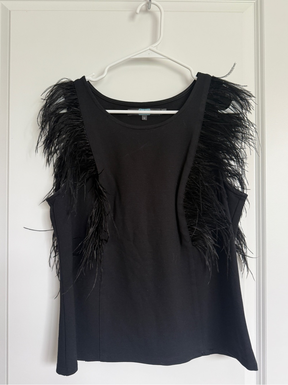 Anthropologie Eva Franco Romana Feathered Top | sold out online | black top
